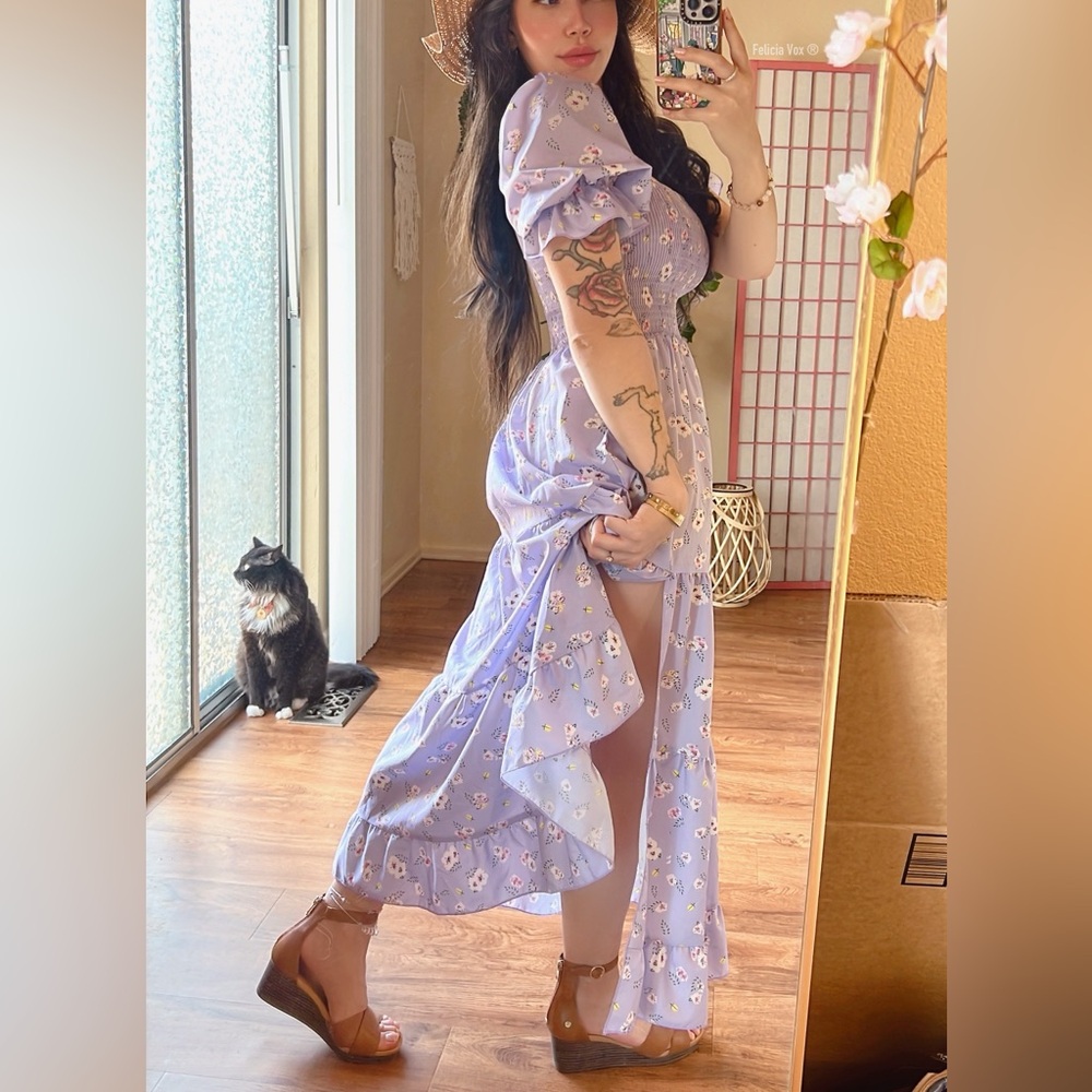 SHEIN Lavender Floral Maxi Dress - Picture 2 of 3